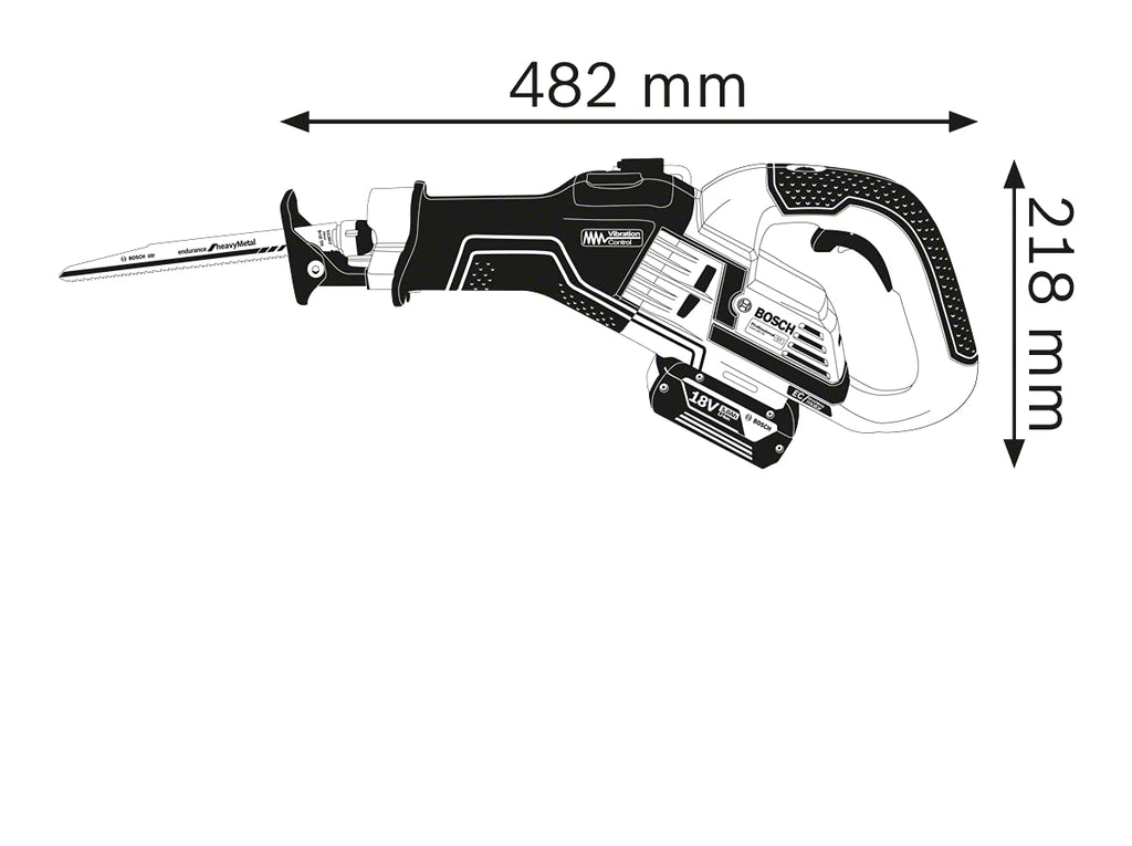 Bosch Professional 18V System Akku Säbelsäge GSA 18V-32 (Schnitttiefe in Holz 230mm, inkl. 1x Sägeblatt, Handwerkoffer, ohne Akku/ Ladegerät)
