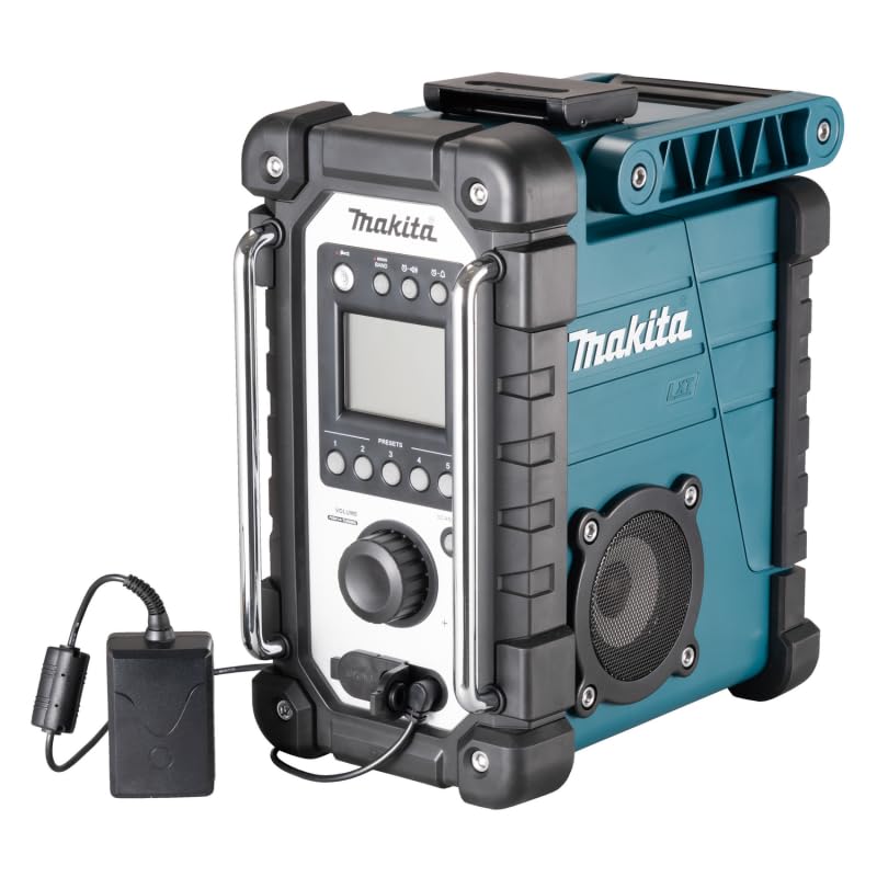 Makita DMR115 Akku-Baustellenradio (ohne Akku, ohne Ladegerät), Türkis, Schwarz, Silber