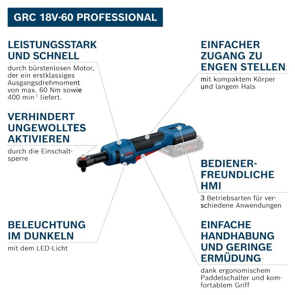Bosch Professional 18V System Akku-Ratschenschrauber GRC 18V-60
