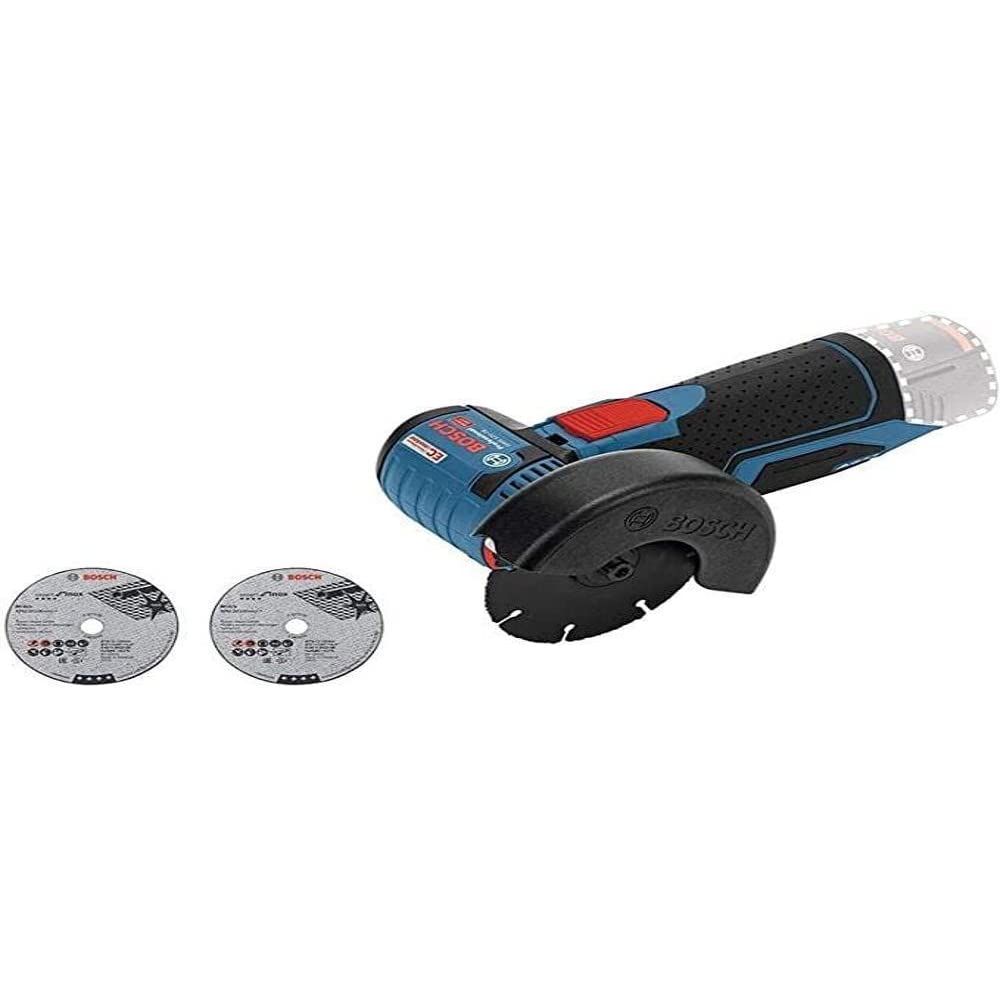 Bosch Professional 12V System Akku Winkelschleifer GWS 12V-76 (inkl. 1x Hartmetall-Trennscheibe, 1x Carbide Multi Wheel, 76 x 10 mm, 2x Inox-Trennscheibe, Schutzhaube, Einlage, ohne Akku/ Ladegerät)