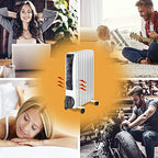 TROTEC Ölradiator TRH 22 E – 2.400 W, 3 Heizstufen, Turbogebläse mit PTC-Heizelement, Thermostat, Frostwächter-Funktion, Überhitzungs- & Kippschutz, mobil