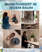 AbsoDry Luftentfeuchter ohne Strom bis 25m² - Inklusive Nachfüllpack - Aus recyceltem Kunststoff - Raumentfeuchter für Wohnzimmer, Badezimmer, Keller - Entfeuchter Wohnung - Dehumidifier - Grau