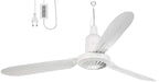 Sichler Haushaltsgeräte Deckenventilator: Mobiler XXL-Decken-Ventilator, 3 Flügel, Timer, Haken, 105 cm, 25 W (Deckenventilator 3 Flügel, Timer, überdachte Terrasse)