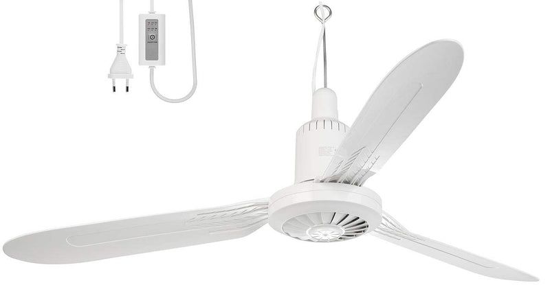 Sichler Haushaltsgeräte Deckenventilator: Mobiler XXL-Decken-Ventilator, 3 Flügel, Timer, Haken, 105 cm, 25 W (Deckenventilator 3 Flügel, Timer, überdachte Terrasse)
