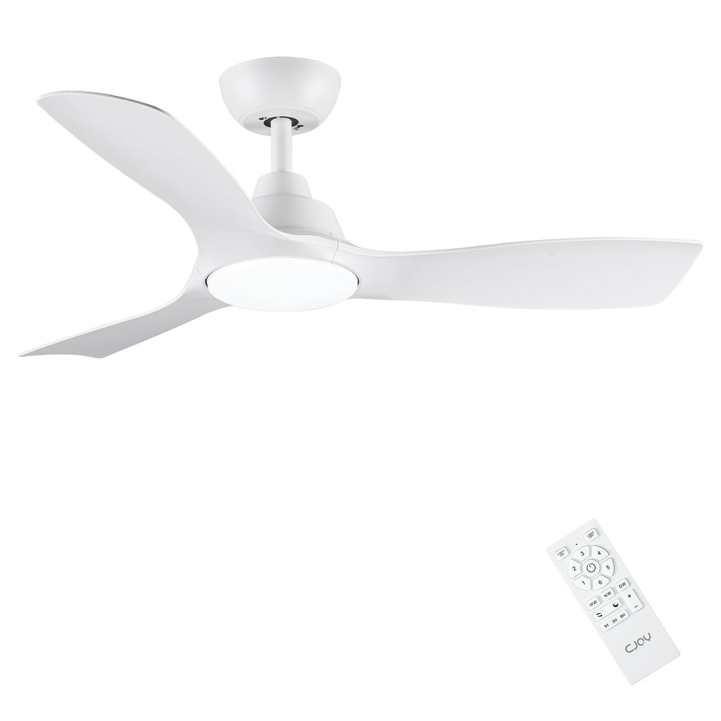 CJOY Deckenventilator mit Beleuchtung, 107 cm Deckenventilator mit Beleuchtung und Fernbedienung Leise, DC Umkehrbar, Speicher 3CCT, Dimmbar, 6 Geschwindigkeiten, Zeitschaltuhr Für Schlafzimmer