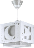 Dalber Lampe kinderzimmer, kinderlampe Pendelleuchte Hängelampe, Deckenleuchte Kinder, Deckenlampe kinderzimmer, Mond und Sterne Grau MoonLight, 63232E, E27