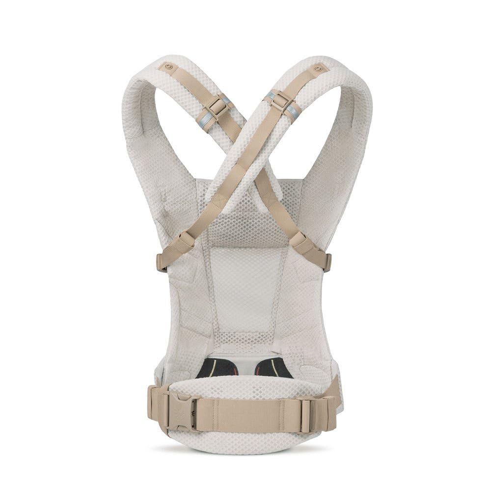 Ergobaby Adapt Babytrage für Neugeborene ab Geburt, 3-Positionen SoftFlex Mesh Ergonomische Babybauchtrage Rückentrage Baby-Tragetasche, Natural Beige, 1 Einheit