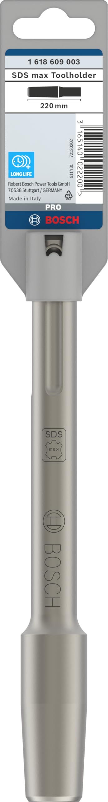Bosch Professional Werkzeughalter SDS-max für Stocker- und Stampferplatten, 220 mm