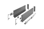 GTV Schubladensystem AXIS PRO - Schubkastengarnitur mit Vollauszug und Soft-Close - Länge 500 mm - Höhe 168 mm - Farbe Anthrazit
