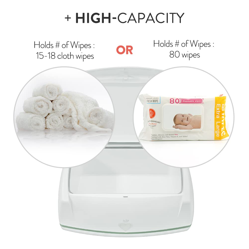 Prince Lionheart Warmies Wipes Warmer,Nur wiederverwendbare Babytücher Warmes Nachtlicht,Wärmt Babytücher, Windelkomfortwechsel,Hält 16 wiederverwendbare Kleidung, Niederspannung | 16 Stück (1er Pack)