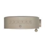 TFA Dostmann Lichtwecker Digital mit Mondlampe, Nachtlicht, Nachttischlampe, White-Noise, Naturgeräusche, Einschlafhilfe, 2 Alarme, 60.2053, Hellgrau, Beige