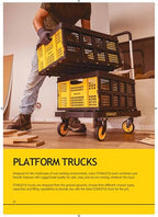 STANLEY klappbarer Plattformwagen, Tragkraft 200Kg, SXWTI-PC511, Transportwagen, Lagerwagen, Paketwagen, Plattformabmessungen 90x61cm, Schiebebügelwagen, Anti-Rutsch Plattform, platzsparend verstaubar