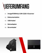 Canon DR-C225 II - imageFORMULA Dokumentenscanner (Duplex, Einzug, Farbe, 600dpi, 25 Seiten/Min, PDF OCR, kompakt, schwarz)