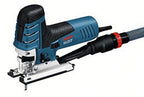 Bosch Professional Stichsäge GST 150 CE (Schnitttiefe Holz max: 150, inkl. Gleitschuh, Abdeckhaube, Saugdüse, 1x Stichsägeblatt T 144 D Spanreißschutz, Einlage, L-BOXX)