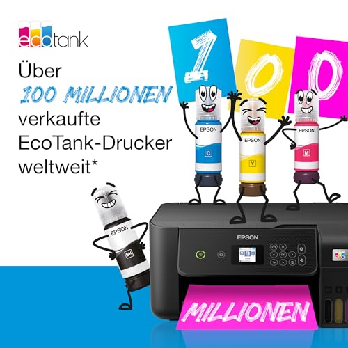 Epson EcoTank ET-4856 A4-Multifunktions-Wi-Fi-Tintentankdrucker, mit einem im Lieferumfang enthaltenen Vorrat an Tinten bis zu 3 Jahren