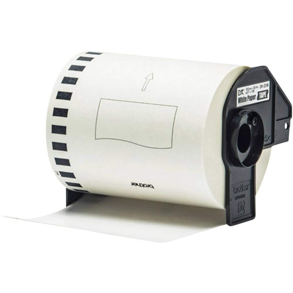 Brother DK-22246 selbstklebende Endlosetiketten (103 mm breit, 30,48 m lang, geeignet für QL-1050, QL-1050N, QL-1060N, QL-1100, QL-1110NWB) schwarz auf weiß (Papier)
