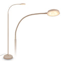 BRILONER - Stehlampe mit Touch, dimmbar, schwenkbar, Memoryfunktion, Leselampe, Wohnzimmerlampe, Schlafzimmer Deko, Deckenfluter, Standleuchte, Stehleuchte, 125,5 x 21 x 45 cm, Beige