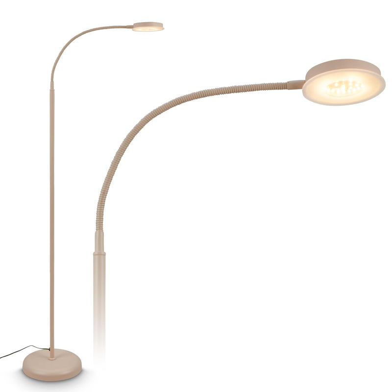 BRILONER - Stehlampe mit Touch, dimmbar, schwenkbar, Memoryfunktion, Leselampe, Wohnzimmerlampe, Schlafzimmer Deko, Deckenfluter, Standleuchte, Stehleuchte, 125,5 x 21 x 45 cm, Beige