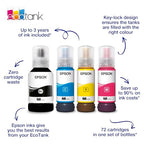 Epson EcoTank 102 Original Tinte in Flaschen, Multipack mit vier Farben