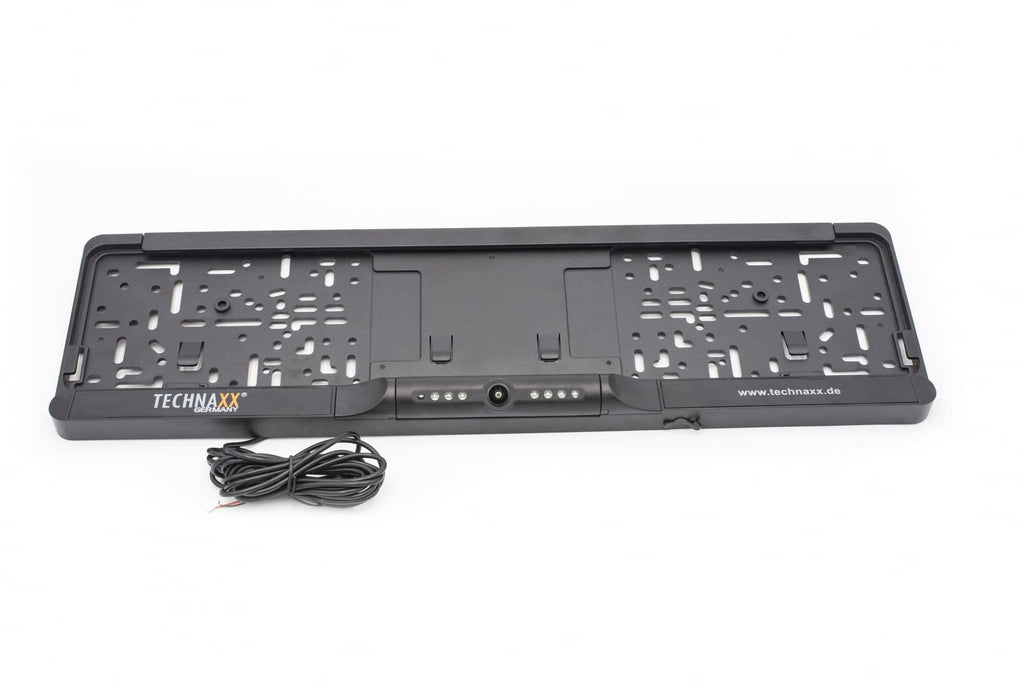 Technaxx Funk-Rückfahrkamera für das Auto in der Kennzeichenhalterung TX-170-4,3" TFT-LCD-Monitor, IR-LED für Nachtsicht bis zu 2m, einstellbare Kamerausrichtung 114° Sichtfeld 135°