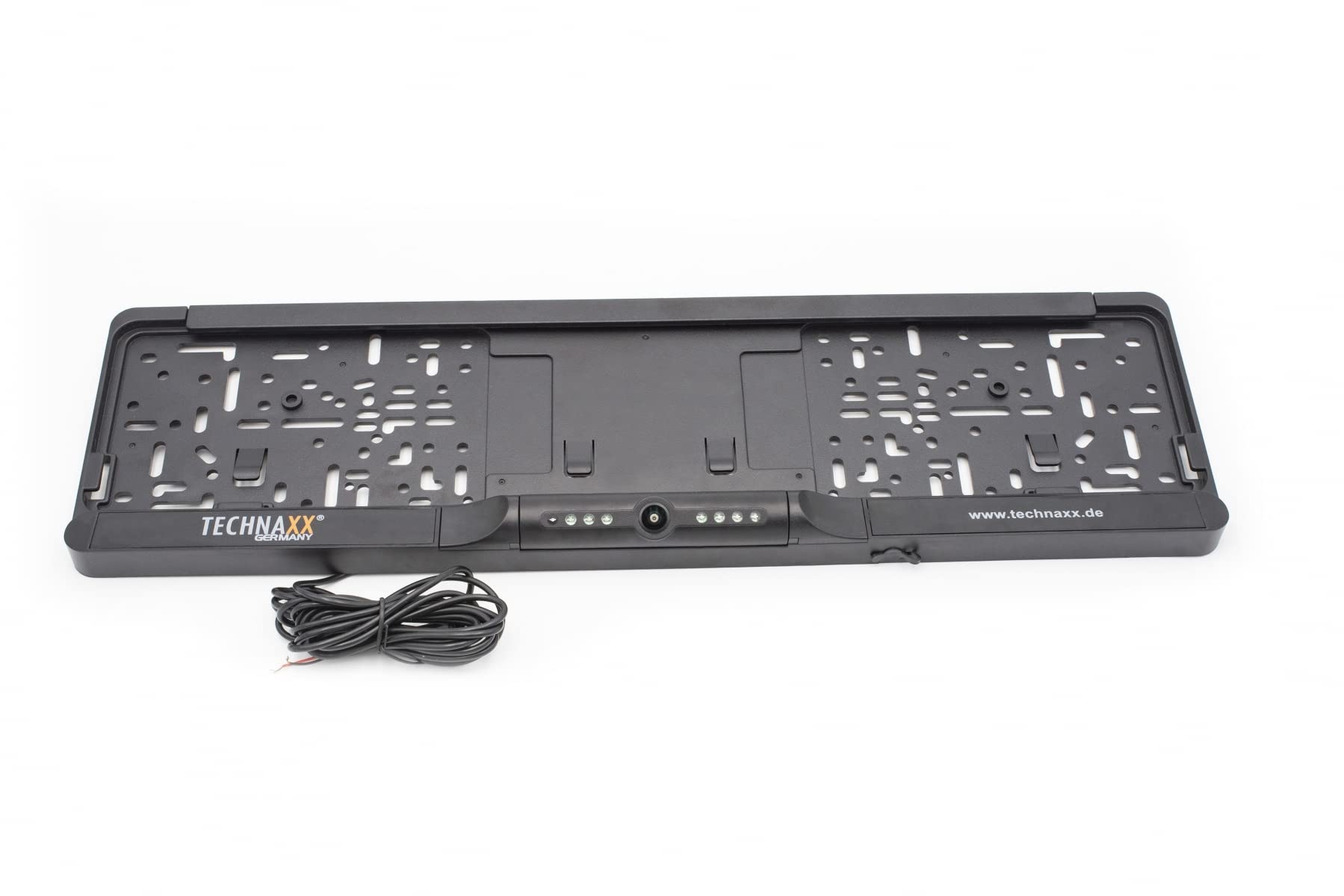 Technaxx Funk-Rückfahrkamera für das Auto in der Kennzeichenhalterung TX-170-4,3" TFT-LCD-Monitor, IR-LED für Nachtsicht bis zu 2m, einstellbare Kamerausrichtung 114° Sichtfeld 135°