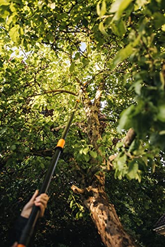 Fiskars Schneidgiraffen-Set, 2-teilig, Bypass Teleskop-Schneidgiraffe UPX86 (Länge 2,4 – 4 m) und Baumsäge für Bypass Teleskop-Schneidgiraffe UPX86 und UPX82 (Länge: 46 cm), 1077330