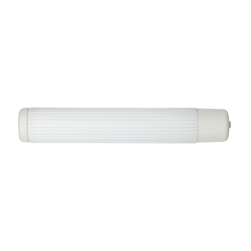 EGLO Wandlampe Bari 1, 2 flammige Spiegelleuchte mit Steckdose und Druckknopf, Wandleuchte aus Glas, Kunststoff in Weiß, Spiegellampe mit E14 Fassung, L 35 cm