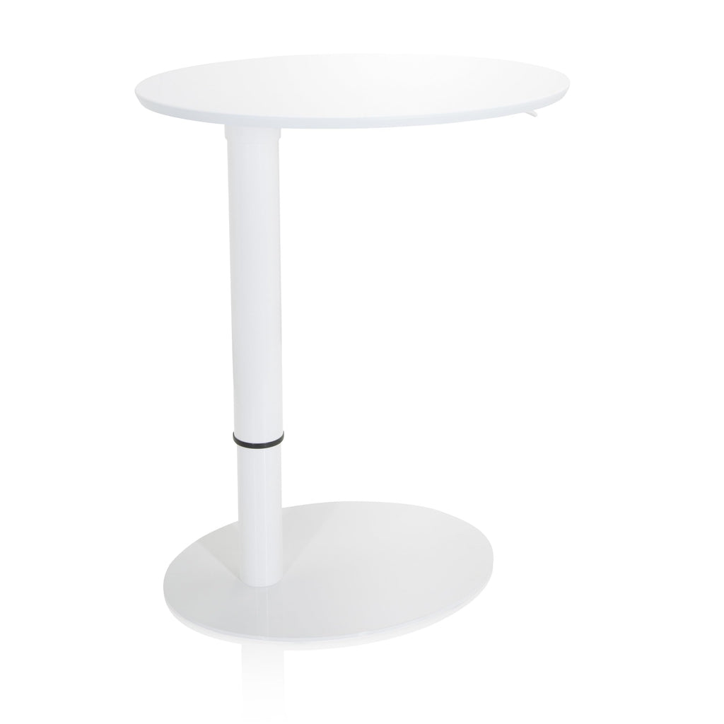 hjh OFFICE 830055 Stehtisch höhenverstellbar Stand III Weiß Beistelltisch Pult mit Gasfeder, Höhe bis 104,5 cm