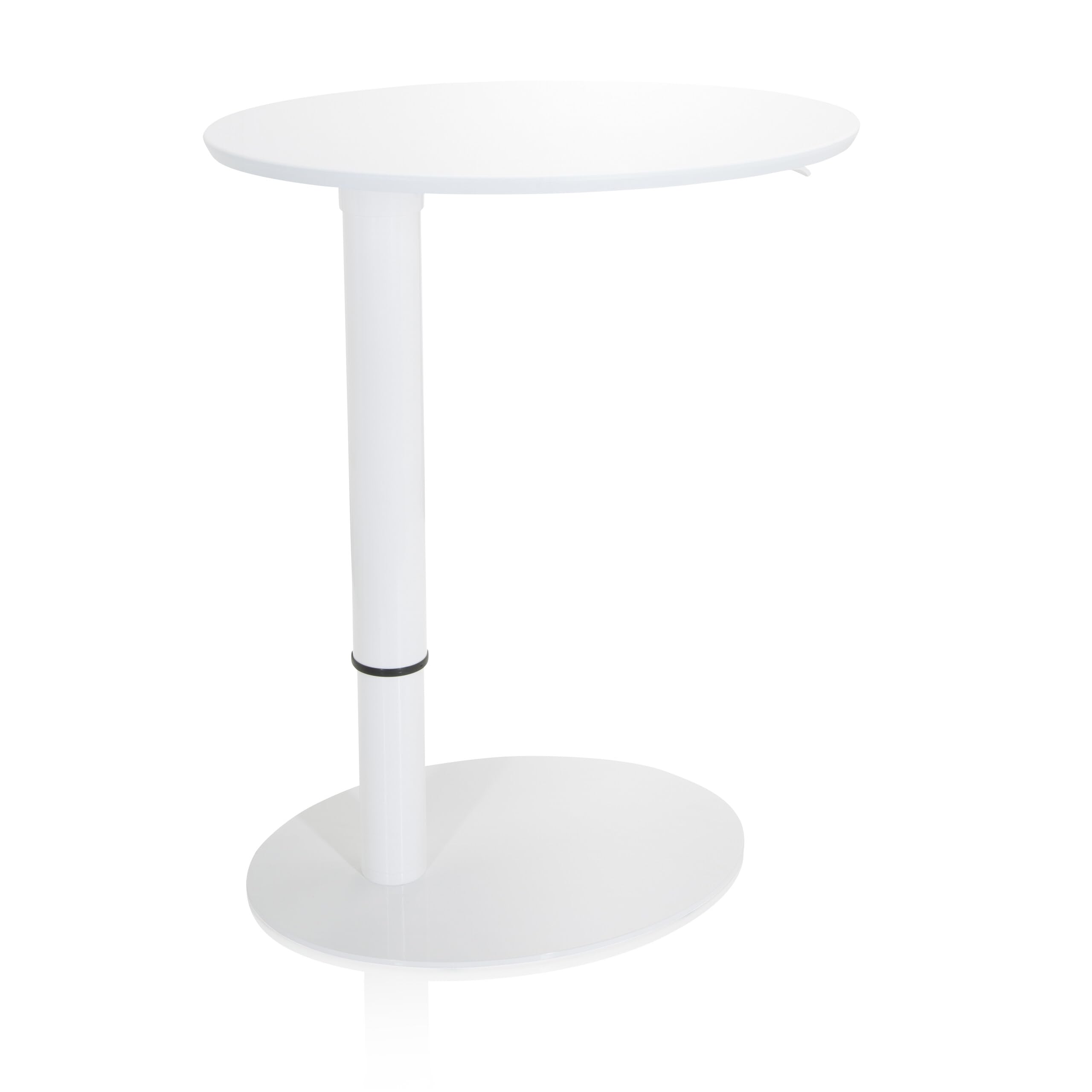 hjh OFFICE 830055 Stehtisch höhenverstellbar Stand III Weiß Beistelltisch Pult mit Gasfeder, Höhe bis 104,5 cm