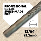 Oregon Rundfeilen für Kettensägen, 12 x 5,5mm (7/32") Schärfgerät für Kettensägen, manueller, doppelhiebiger Kettensägenschärfer, hochwertiges Kettensägenzubehör, Grün