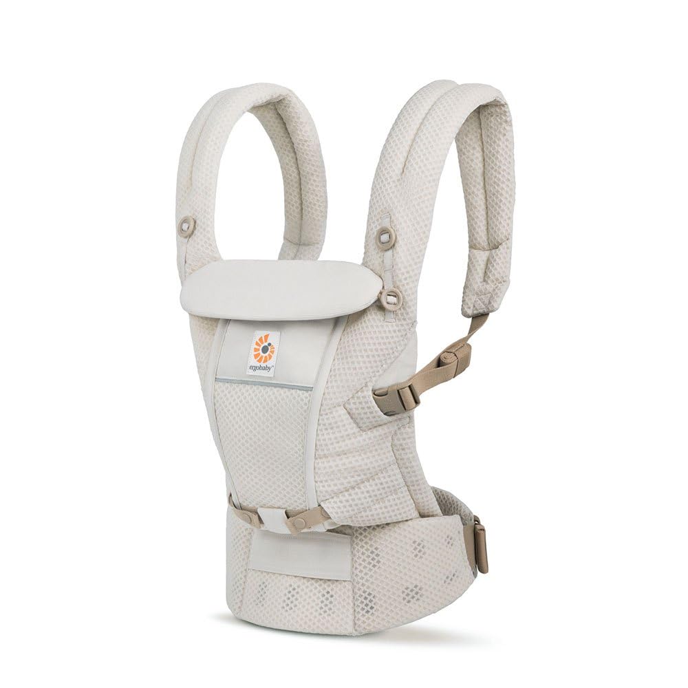 Ergobaby Adapt Babytrage für Neugeborene ab Geburt, 3-Positionen SoftFlex Mesh Ergonomische Babybauchtrage Rückentrage Baby-Tragetasche, Natural Beige, 1 Einheit