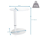 hjh OFFICE 830055 Stehtisch höhenverstellbar Stand III Weiß Beistelltisch Pult mit Gasfeder, Höhe bis 104,5 cm