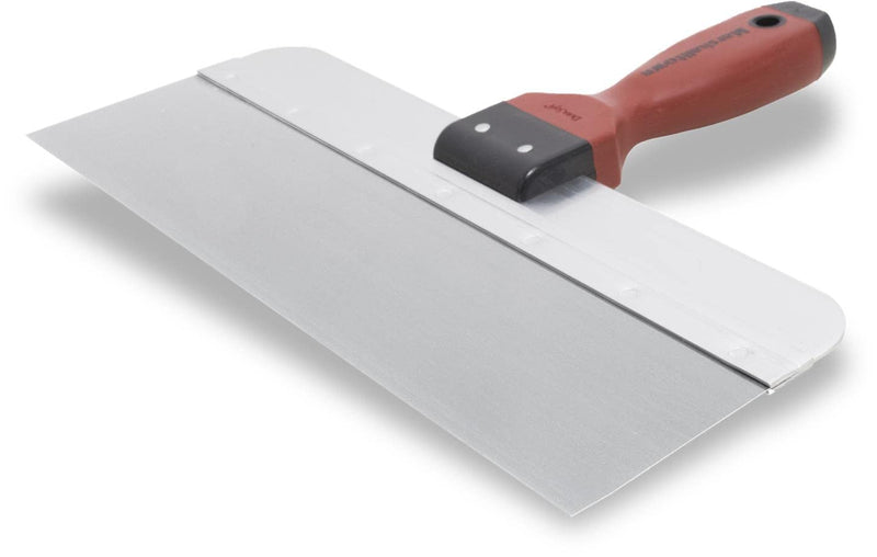 Marshalltown Flächenspachtel mit DuraSoft Griff aus Edelstahl, Werkzeug für Trockenbauer, Maße: 356x76 mm