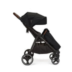 Ickle Bubba Venus Prime Doppelkinderwagen - geeignet von Geburt bis 15 kg (ca. 3 Jahre), leichter, faltbarer Zwillingskinderwagen mit Neugeborenenkokon, 2 Fußwärmern und Regenschutz (Schwarz)