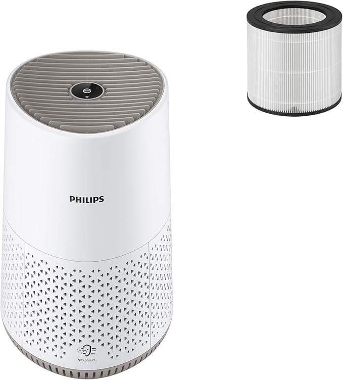Philips Luftreiniger 600 Serie, Ultraleise und energieeffizient Für Allergiker, HEPA-Filter entfernt 99,97% der Schadstoffe, Für Räume bis zu 44m², App-gesteuert, Weiß (AC0650/10)