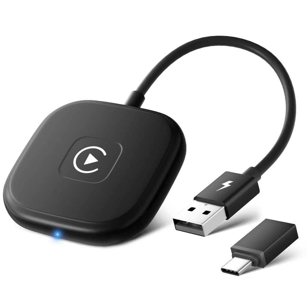 für Apple CarPlay Wireless Adapter, Superschnelle Upgrade von Wired auf Wireless, Plug und Play, Stabile Verbindung, kompatibel mit iPhone iOS 10+ & Autos mit Wired CarPlay