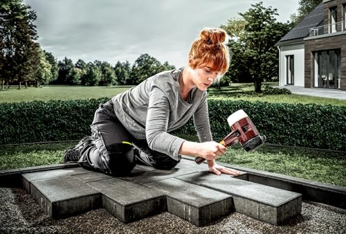 SIMPLEX-Schonhammer, Gummikomposition, mit Standfuß/Superplastik; mit Tempergussgehäuse und hochwertigem extra kurzen Holzstiel | D=80 mm/Stielausführung=extra kurz | 3027.282