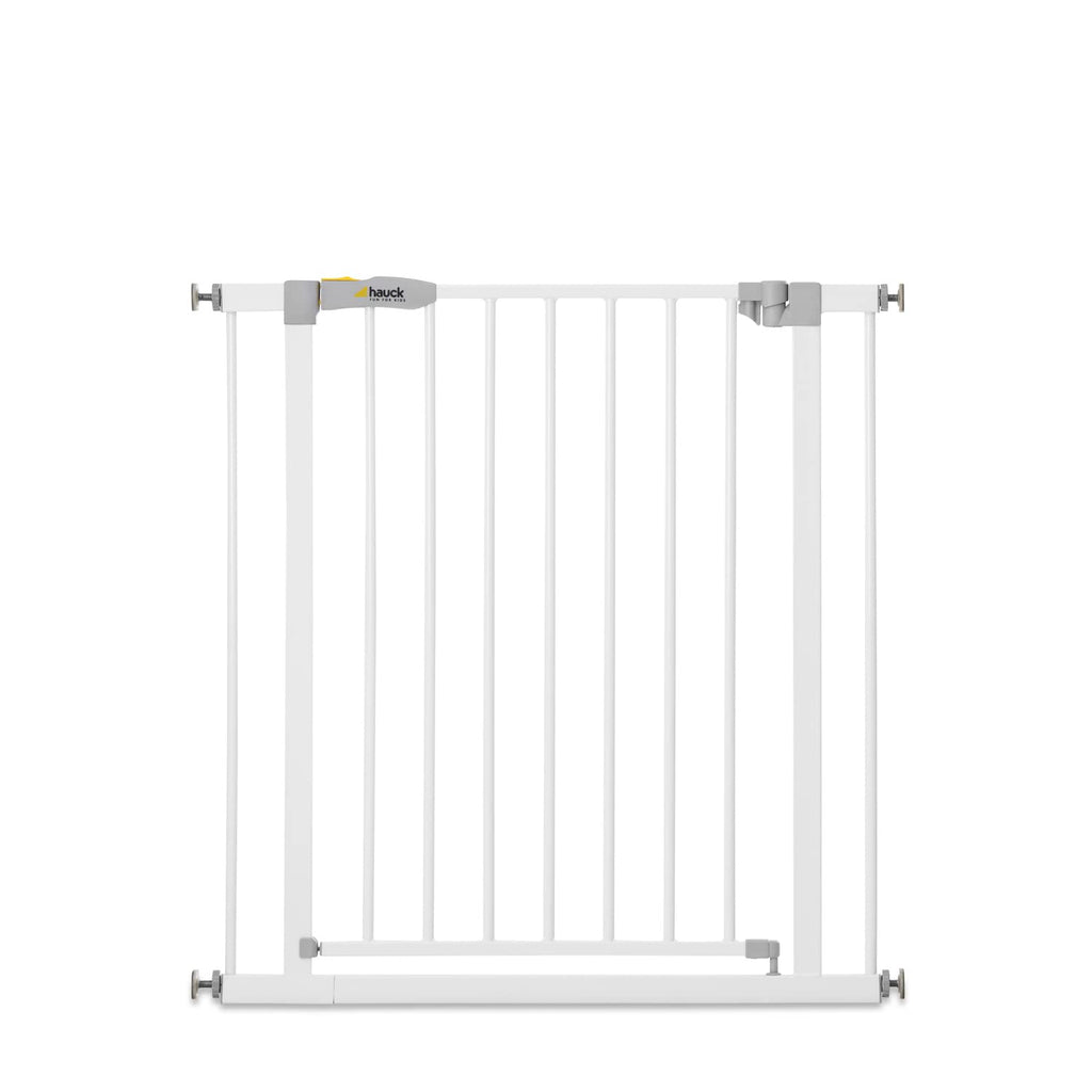 hauck Open N Stop KD ohne Verlängerung, Weiß - Schutzgitter für Türen & Treppen, Breite Verstellbar 75-80 cm, 77 cm Hoch, ohne Bohren, für Kinder & Hunde, Einhändiges Öffnen in beide Richtungen