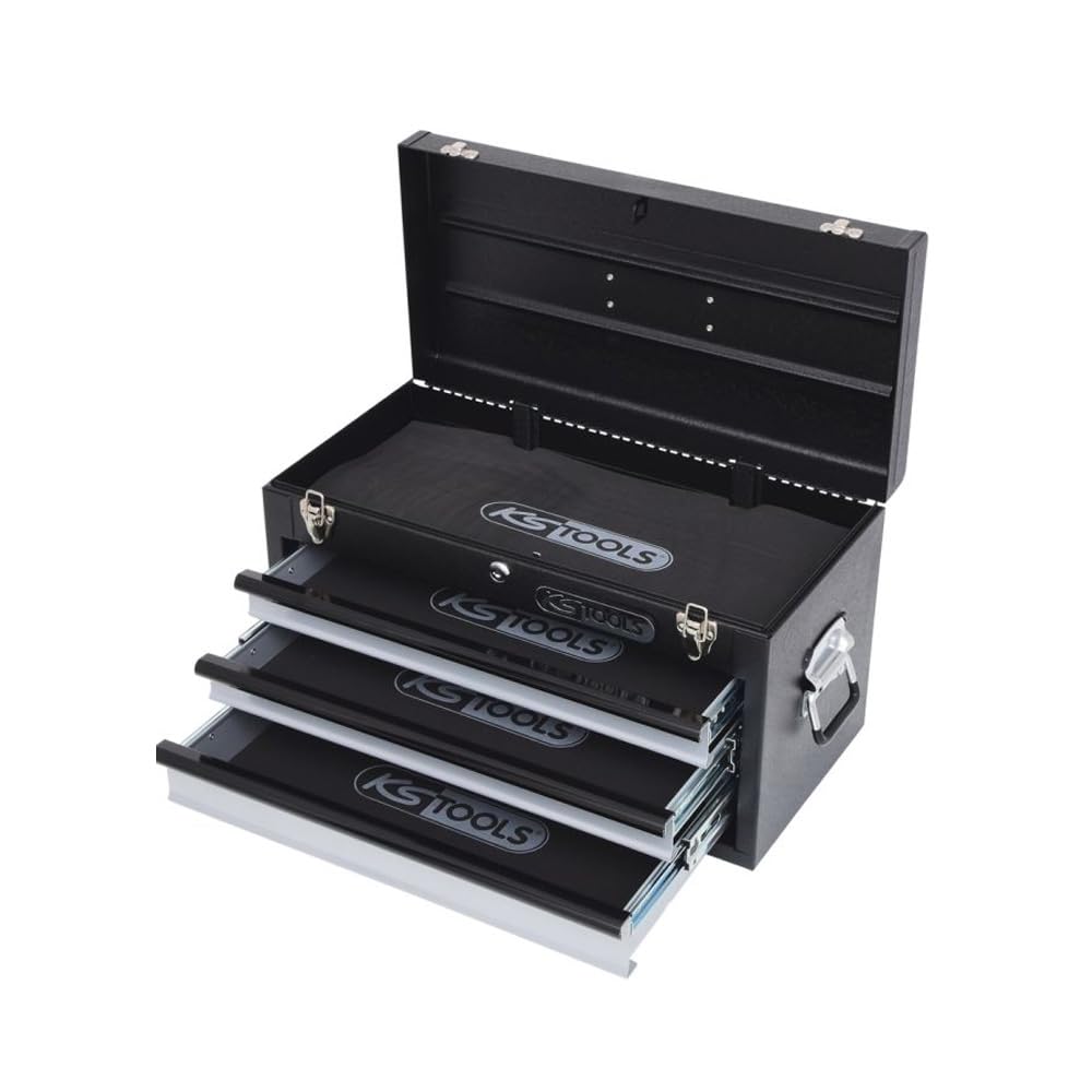 KS Tools 891.0003 Werkzeugtruhe mit 3 Schubladen-rot, L508xH255xB303mm, Farbe, Size