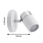 Paulmann 66710 Spotlight Zyli IP44 max 1x10W GU10 Weiß/Chrom 230V Metall 667.10 Deckenleuchte Lampe LED Deckenlampe Deckenstrahler ohne Leuchtmittel
