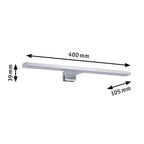 Paulmann HomeSpa LED Spiegelleuchte Evie, IP44, 8W=75W, Chrom, 610 lm, 3.000K, Warmweiß