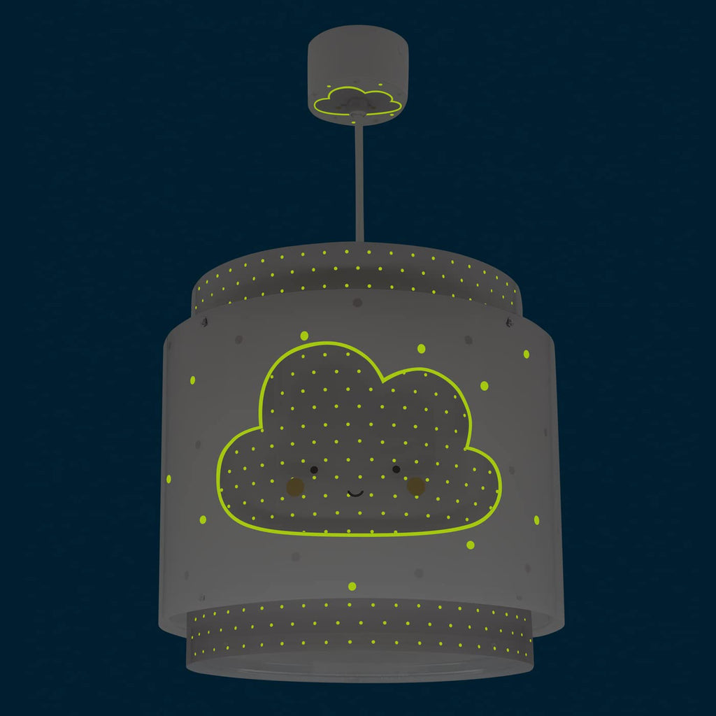 Dalber Lampe kinderzimmer, kinderlampe Pendelleuchte Hängelampe, Deckenleuchte Kinder, Deckenlampe kinderzimmer Baby Dreams Wolke Grau, 76012E, E27