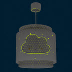 Dalber Lampe kinderzimmer, kinderlampe Pendelleuchte Hängelampe, Deckenleuchte Kinder, Deckenlampe kinderzimmer Baby Dreams Wolke Grau, 76012E, E27