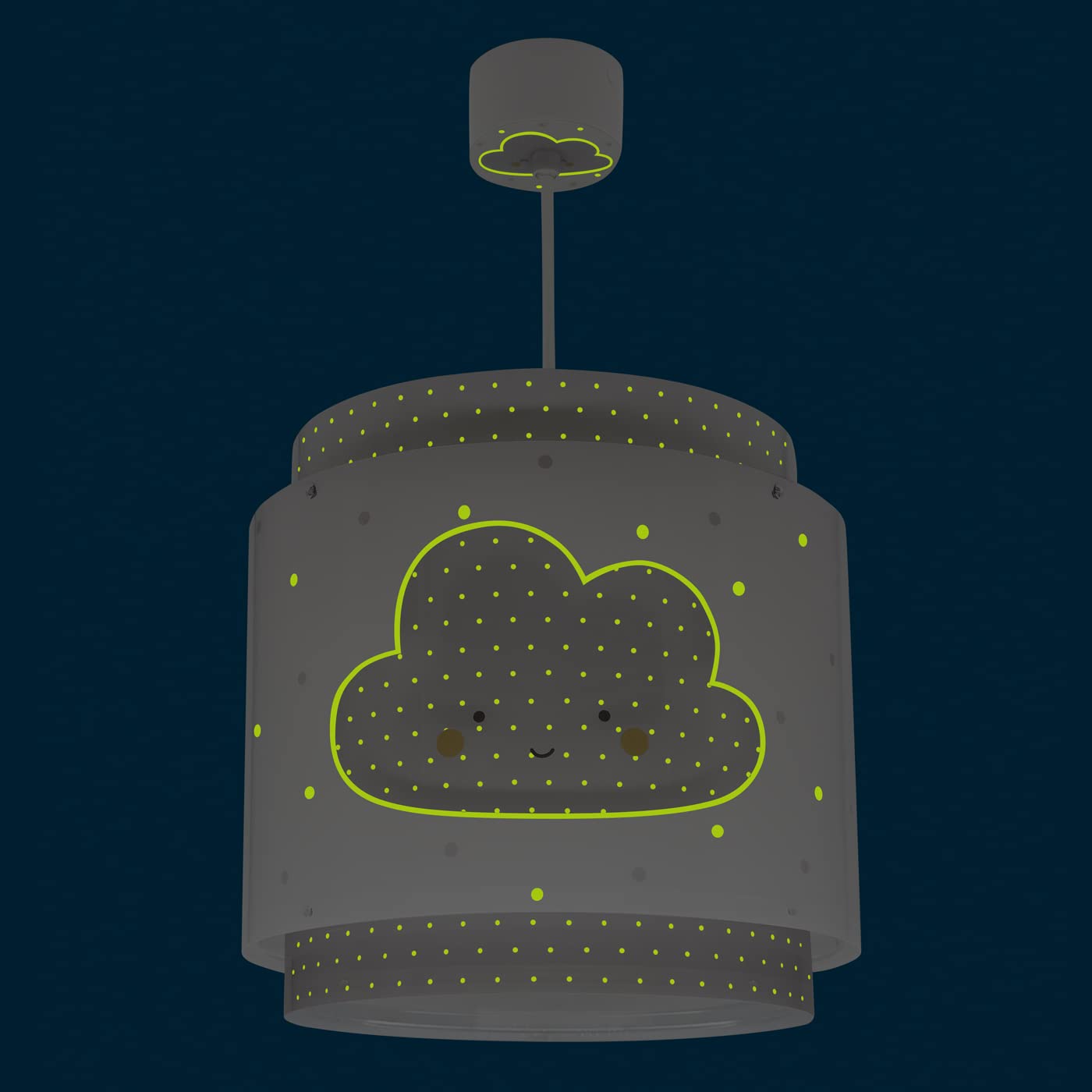 Dalber Lampe kinderzimmer, kinderlampe Pendelleuchte Hängelampe, Deckenleuchte Kinder, Deckenlampe kinderzimmer Baby Dreams Wolke Grau, 76012E, E27