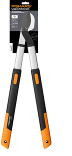 Fiskars SmartFit Bypass-Teleskop-Astschere für frisches Holz, Antihaftbeschichtet, Gehärteter Präzisionsstahl, Grifflänge: 66 bis 90 cm, Schwarz/Orange, L86, 1013564