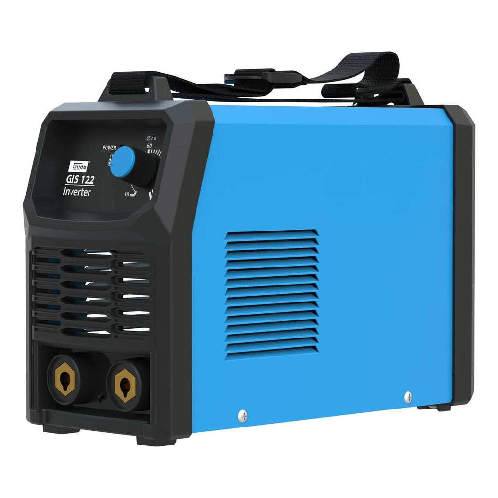 Güde Inverter Schweißgerät GIS 122 (230 V, 16,7 W Leerlaufleistung, 3.6 kVA max. Netzleistung, 10-120 A Regelbereich Schweißstrom, inkl. Elektrodenhalter, Masseklemme, Schlackenhammer & Schweißschild)