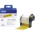 Brother DK-22606 Endlosetiketten Film (62 mm breit, 15,24 m lang, für QL-Etikettendrucker) schwarz auf gelb
