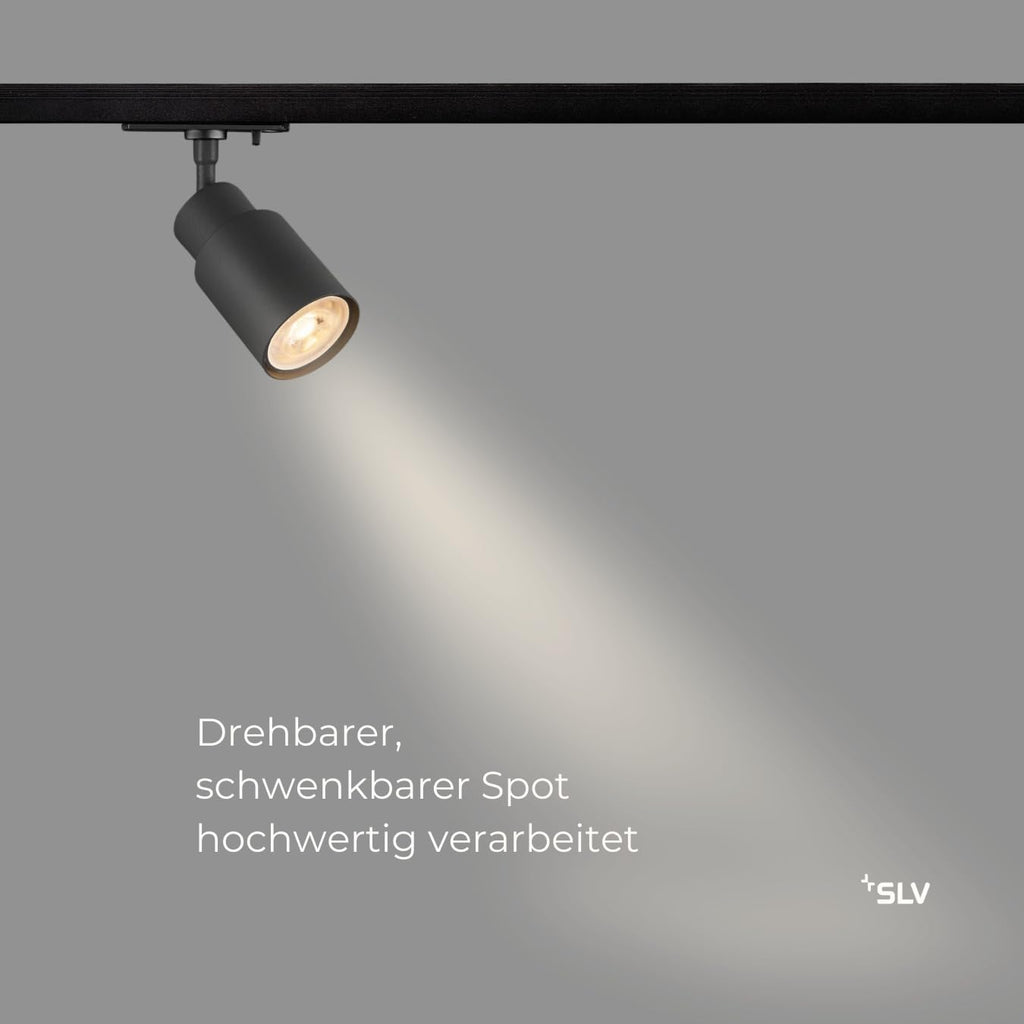 SLV PURI 2.0 TUBE, Schienenstrahler, für 1 Phasen Schienensystem, Schwarz