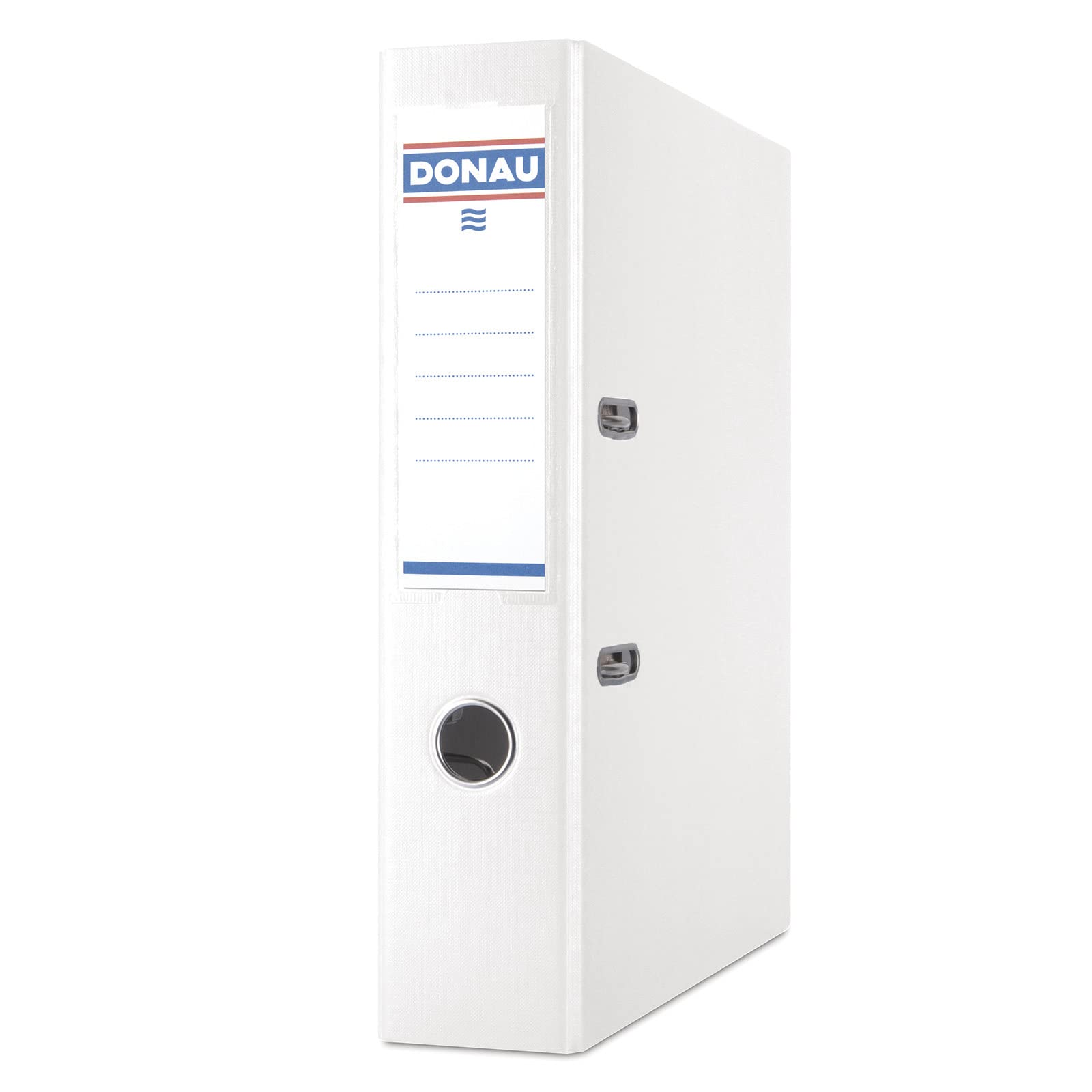 Donau Premium Ordner Breit 10er Pack/DIN A4 / 7,5 cm / 10 Stück/Weiße/Kunststoffbezug PP/Carton Papier Schlitzordner Büroordner Aktenordner Ringordner/Grünen Punkt