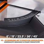 Evolution Gehrungssäge R210CMS | 1200 W Gehrungssäge | Inkl. Ø 210 mm HM-Sägeblatt Multi-Material-Schneiden Holz, Aluminium, Stahl, Kunststoff | 0°- 45° Fase und 45°- 45° Gehrungswinkel | Kappsäge